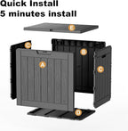 30 Gallon Outdoor Deck Box, Lockable Waterproof Outdoor Storage Boxes For Garden Tools,Indoor Cushions,Accessories Outside Storage Resin Weatherproof Container(Black)