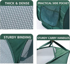 Pop Up Laundry Hamper,Collapsible Horizontal Baskets with Handles & Side Pocket,Foldable Sturdy mesh for Laundry Room,Bathroom,Kids Room,College Dorm Travel (Green)