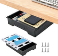 Upgraded Super Capacity 11.85 "x 8.9" Under Desk Drawer Hidden Strorage Drawer Self-Adhesive Slide Out with Smooth Gliding Motion - Attachable & Space-Saving Under Desk Organizer with Screw Kit, Black