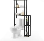 Furinno Turn-N-Tube Over The Toilet Storage, 5 Shelves Bathroom Organizer Space Saver Rack, Espresso/Black