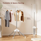 Abiglifty Rotatable and Foldable Clothes Drying Rack, Space Saving Free Standing Laundry Drying Rack for Indoor, Balcony, 1 Layer