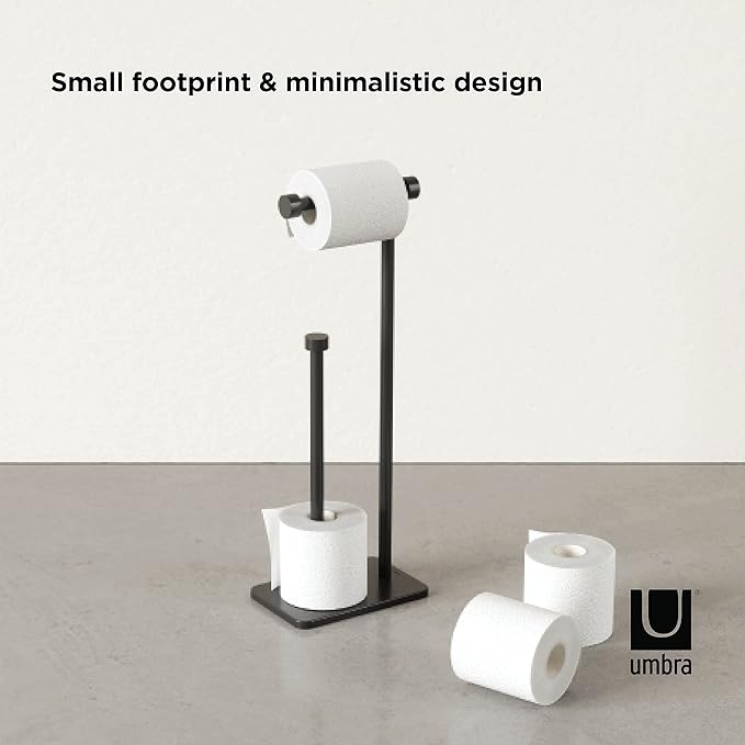 Umbra Cappa Toilet Paper Holder & Reserve, Black