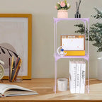 Locker Organizer Shelf Stackable Extra Locker Shelf for School Locker Organizer Storage Cabinet Accessories Suitable for School, Office, and Home use (2, Purple)