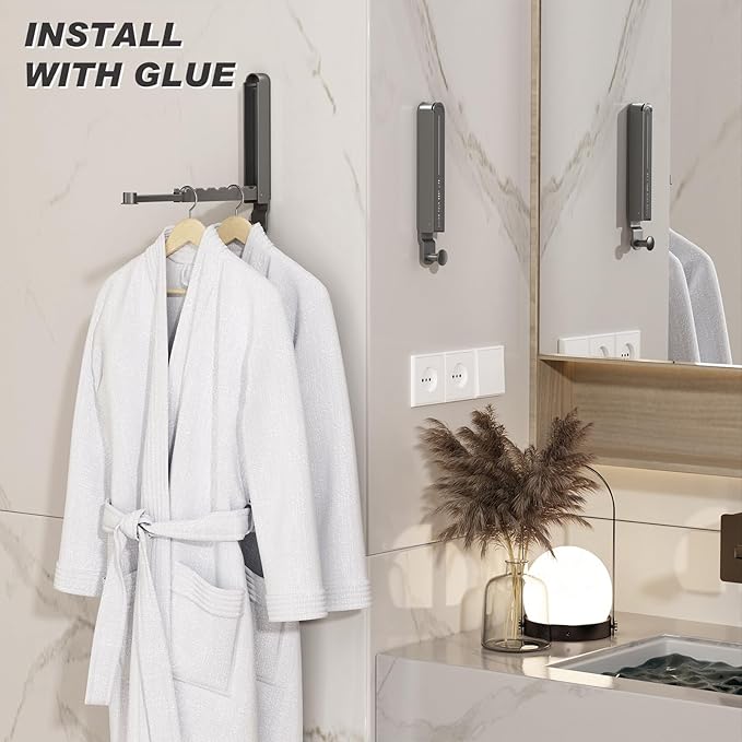 Over The Door Collapsible Drying Racks for Laundry, Indoor Small Hanging Clothes Drying Rack, Portable and Foldable Rv Clothes Drying Rack, Over The Door Clothes Hanger Towel Rack,Grey