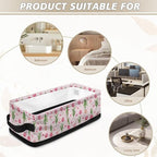 Storage Basket with Handles Collapsible Storage Bins Rectangular Fabric Organizer Box Multi-Use Shelf Baskets for Bedroom Bathroom Decor, Tulip Flower Pink Petal