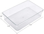 Masirs Clear Drawer Organizer - Easily Organize and Customize the Layout of Drawers. Great for Office Desk, Utensils, Cosmetics and Makeup. (8-Piece Set)