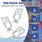 Zonon 100 Pcs Teardrop Pallet Rack Safety Clip Warehouse Storage Pallet Racking Beam Safety Clip Safety Steel Pallet Rack Clip Connector Cross Beam Locker for Shelf Garage