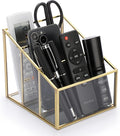 Sumnacon Glass Remote Control Holder, Gorgeous Remote Control Holder Caddy with 3 Compartments,Remote Control Storage Organizer Caddies for Table, Bedroom,Living Room, Hotel and Office