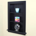 Fox Hollow Furnishings 14x24 Aiden Recessed Wall Niche Medicine Cabinet Replacement, in The Wall Bathroom Cabinet Insert Shelf/Shelves, Made in North America, Real Wood, NO MDF, Beadboard, Black