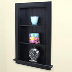 Fox Hollow Furnishings 14x24 Aiden Recessed Wall Niche Medicine Cabinet Replacement, in The Wall Bathroom Cabinet Insert Shelf/Shelves, Made in North America, Real Wood, NO MDF, Beadboard, Black