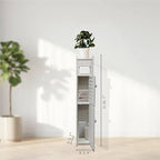Small Bathroom Storage Cabinet, Slim Toilet Paper Organizer with 2 Doors & Shelves, Over Toilet Storage Cabinet for Skinny Bathroom Space Corner - White