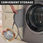 TECHMILLY Collapsible Laundry Basket Durable Pop Up Hamper with 2 Compartments for Sort and Storage, Portable Dirty Clothes Hamper for Dorm, Laundry Room or Travel (Grey + Begie)
