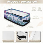 Storage Baskets for Organizing Toilet Paper Storage Bin Fabric Organizers Utility Basket Shelve Baskets for Home Bathroom Closet Organization, Blue Violet Boho Flower