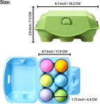 48 Pcs Egg Cartons Half Dozen, Colorful Paper Pulp Cute Egg Basket Storage Container Holder, Easter Valentine Lover Gift Chicken Eggs Crate with Labels, Hold Up to 6 Huevos