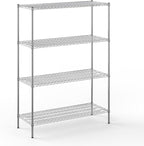 21" Deep x 54" Wide x 74" Height Wire Shelving Kit | 4-Tier | NSF Commercial Storage Rack Unit