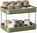 Countertop Coffee Station Organizer | 2-Tier Whisky Glass Tray, Mug Drying Shelf with Removable Drain Tray - Easy to Install, Clean - Spice Rack for Kitchen, Bathroom Counter Organzier