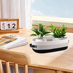 1 Pack Small Woven Storage Basket for Toilet Tank Top, Bathroom Countertop Organizer Basket Cotton Rope Toilet Paper Storage Toilet Paper Decorative Basket 13"x6"x4" (Black/White)