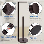 Toilet Paper Holder Stand, Bathroom Toilet Paper Roll Holder Stand with Reserve, Standing Toilet Paper Holder with Storage,Toilet Paper Roll Holder for 4 Rolls, Bronze