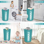 StorageRight 90L Large Laundry Basket, Laundry Hamper, Dirty Clothes Hamper for Laundry, Collapsible, Waterproof Laundry Baskets with Foam Protected Aluminum Handles for Laundry, Dorm, Family (Green)