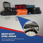 SafeRacks Garage Wall Shelves - 2 Pack Combo Set with 4 Hanging Hooks