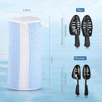 Shoe Washing Machine Bags, Reusable Laundry Bag for Washer and Dryer, Durable Fluffy Fiber Keep Clean, 2 Pairs Adjustable Trees for All Shoes, Blue