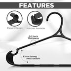 Utopia Home Clothes Hangers - Standard Plastic Hangers Space Saving - Durable Coat Hangers 20 Pack (Black)