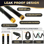 Garden Hose 100 ft Water Hose Flexible Heavy Duty Outdoor Lightweight No Kink Long Non-Expandable High Pressure Flat Hoses Pipe 100’ Strong 3/4’’ Brass Fitting for Outside Yard Lawn Car Wash