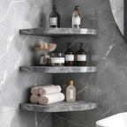 9'' x 9'' x 0.75 Thickness Premium Marble Corner Shelves for Bathroom Wall