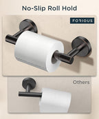 FORIOUS Toilet Paper Holder Wall Mount, Stainless Steel Rustproof Double Post Pivoting Tissue Roll Holder for Bathroom, Commercial Toilet Paper Dispenser, Oil Rubbed Bronze