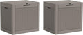 32 Gallon Outdoor Storage Box, Resin Deck Boxes Outdoor Waterproof For Patio Furniture, Garden Tools, Pool Supplies, Lockable And UV Resistant (a Set of 2,Rattan Gray)