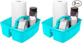 Storex Industries 13" x 11" x 6.375" Large Caddy, Teal (Pack of 2)