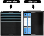 Huolewa Decorative File Organizer Boxes Office Document Storage with Lids, Linen File Storage Organizer Boxes, Universal Hanging Filing Organization Box for Letter/Legal Folder,Home File Storage Bins