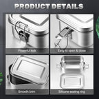 Umigy 12 Pcs Stainless Steel Bento Box 550ml Metal Lunch Box Food Storage Containers Metal Container, Lockable Clips to Leak Proof, Reusable Dishwasher Safe Lunch Snack Boxes for Work, School