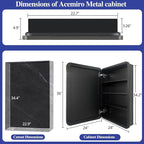 24"x36" Stainless Steel Bathroom Medicine Cabinet with Mirror, Recessed or Surface Mount Bathroom Vanity Mirror Cabinet, Wall Mounted Storage Cabinet for Bathroom
