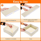 uxcell 1 Set Foldable Cloth Storage Box, 6 Slots Fabric Socks Underwear Drawer Dividers Organizers Baskets Bins for Clothes Socks Scarves Ties, Light Gray