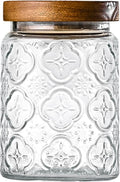 24oz Vintage Glass Jar With Lid, Glass Storage Containers, Airtight Kitchen Storage Containers For Sugar, Coffee, Tea, Spice, Flour, Candy Cookie, Pasta, Cereal, Cute Decorative Jars