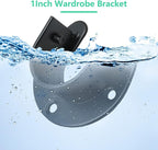4PCS Heavy Duty Stainless Steel Closet Rod Bracket - 1 Inch Diameter U Shaped Socket Flange Holder End Supports, Black