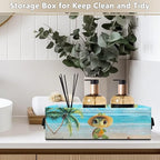 Toilet Paper Basket Multi-purpose Narrow Storage Bins Bathroom Essentials Storage Basket with Handles Collapsible Bin for Kitchen Office Indoor Decor, Beach Sea Turtle Coconut Palm Tree