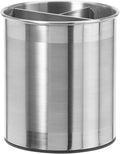 Oggi Jumbo Stainless Steel Rotating Utensil Holder with Removable Divider - Stylish kitchen cooking utensil organizer. Height 7.5".