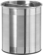 Oggi Jumbo Stainless Steel Rotating Utensil Holder with Removable Divider - Stylish kitchen cooking utensil organizer. Height 7.5".