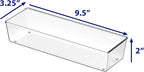 Simple Houseware Clear Drawer Organizer for Office Bin Desk Storage, 3.25"x 9.5", 4 Packs
