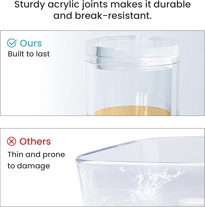 OfficeGoods 3-Tier Stackable Acrylic Holder- Stylish Desk Organizer and Storage for Office or Home – Transparent Round Design with Gold Metal Base