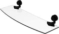 Allied Brass 433G/18-BKM Venus Collection 18 Inch Groovy Accents Glass Shelf, 18-Inch by 5-Inch, Matte Black