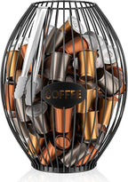 Uniclife Cup Holder with Ice Tongs, Large Capacity Coffee Pod Holder for 10-30 Capsules, Metal Wire Cup Organizer Coffee Pod Organizer, Storage Basket for Kitchen Office Accessories
