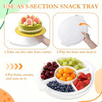 10 Inch Cake Carrier with Lid and Handle, Round Cake Transport Container with 10 Inch Cake Boards & Cupcake Serving Tray, Portable Pie Cake Holder with Cover for Wedding Party Picnics Camping