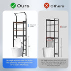 Over-The-Toilet Storage Rack, 3-Tier Bathroom Organizer Shelf Over Toilet with Adjustable Shelf and Basket, Freestanding Space Saver Bathroom Shelves Above Toilet for Room