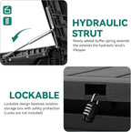 YITAHOME 100 Gallon Outdoor Storage Box, Large Water Resistant Resin Deck Box, Indoor Outdoor Lockable Storage Container for Patio, Garden, Cushions, Tools, Equipment (Black)