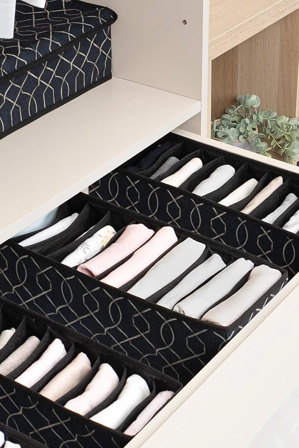 Fabric Drawer Organizer – Foldable Cloth Storage Box for Clothes, Closet, and Dresser Organization (Large)
