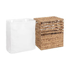Seville Classics Premium Natural Handwoven Portable Laundry Bin Basket with Carrying Handles, Household Storage for Clothes, Linens, Sheets, Rattan, 3-Piece Hamper Set