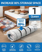 Vacuum Storage Bags for moving, Vacuum Seal Bags for Memory Foam, Latex, Clothing & Bedding, Space Saver Bags(1 Queen/Full/Full-XL)